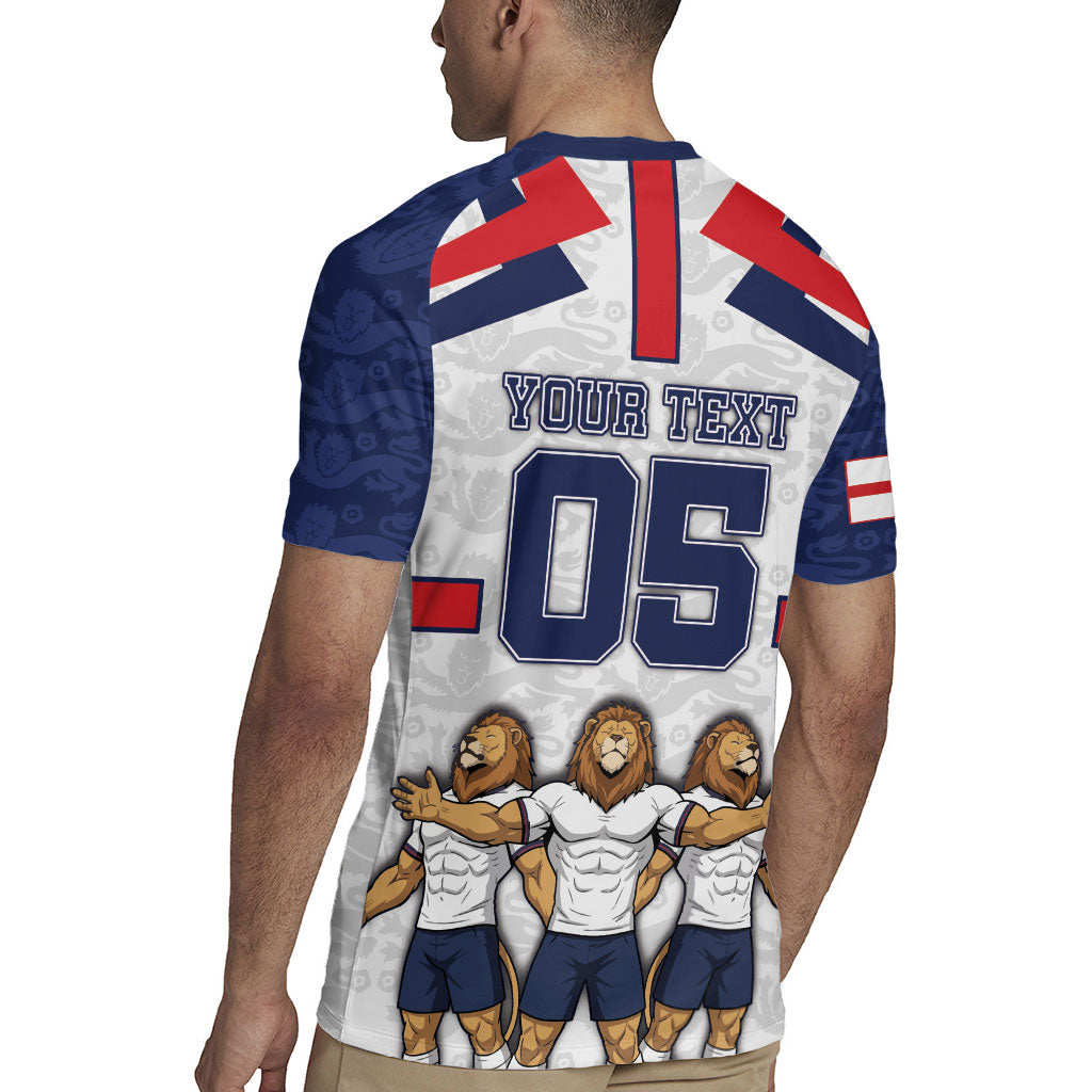 Custom England Football Rugby Jersey Three Lions Trophy St George Cross DT05 - Polynesian Pride