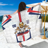 Custom England Football Sarong Three Lions Trophy St George Cross DT05 One Size 44 x 66 inches White - Polynesian Pride
