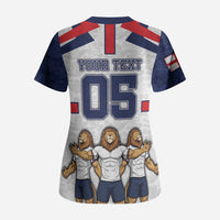 Custom England Football Scrub Top Three Lions Trophy St George Cross DT05 - Polynesian Pride