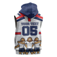 Custom England Football Sleeveless Hoodie Three Lions Trophy St George Cross DT05 - Polynesian Pride