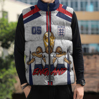 Custom England Football Sleeveless Puffer Jacket Three Lions Trophy St George Cross DT05 - Polynesian Pride