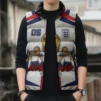 Custom England Football Sleeveless Puffer Jacket Three Lions Trophy St George Cross DT05 - Polynesian Pride