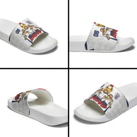 Custom England Football Slide Sandals Three Lions Trophy St George Cross DT05 - Polynesian Pride