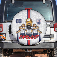Custom England Football Spare Tire Cover Three Lions Trophy St George Cross DT05 White - Polynesian Pride