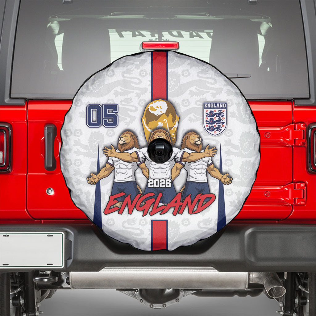 Custom England Football Spare Tire Cover Three Lions Trophy St George Cross DT05 - Polynesian Pride