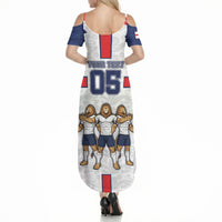 Custom England Football Summer Maxi Dress Three Lions Trophy St George Cross DT05 - Polynesian Pride