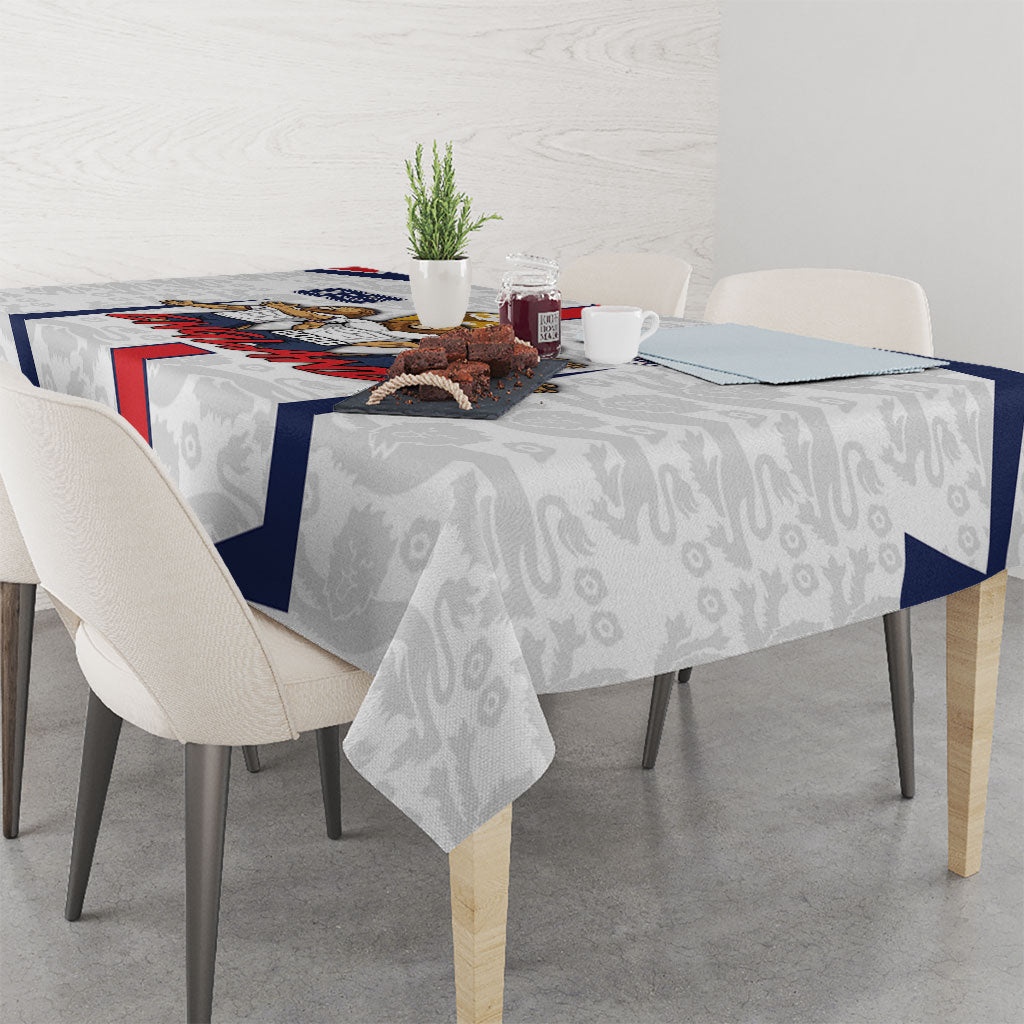 Custom England Football Tablecloth Three Lions Trophy St George Cross DT05 - Polynesian Pride