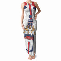 Custom England Football Tank Maxi Dress Three Lions Trophy St George Cross DT05 Women White - Polynesian Pride