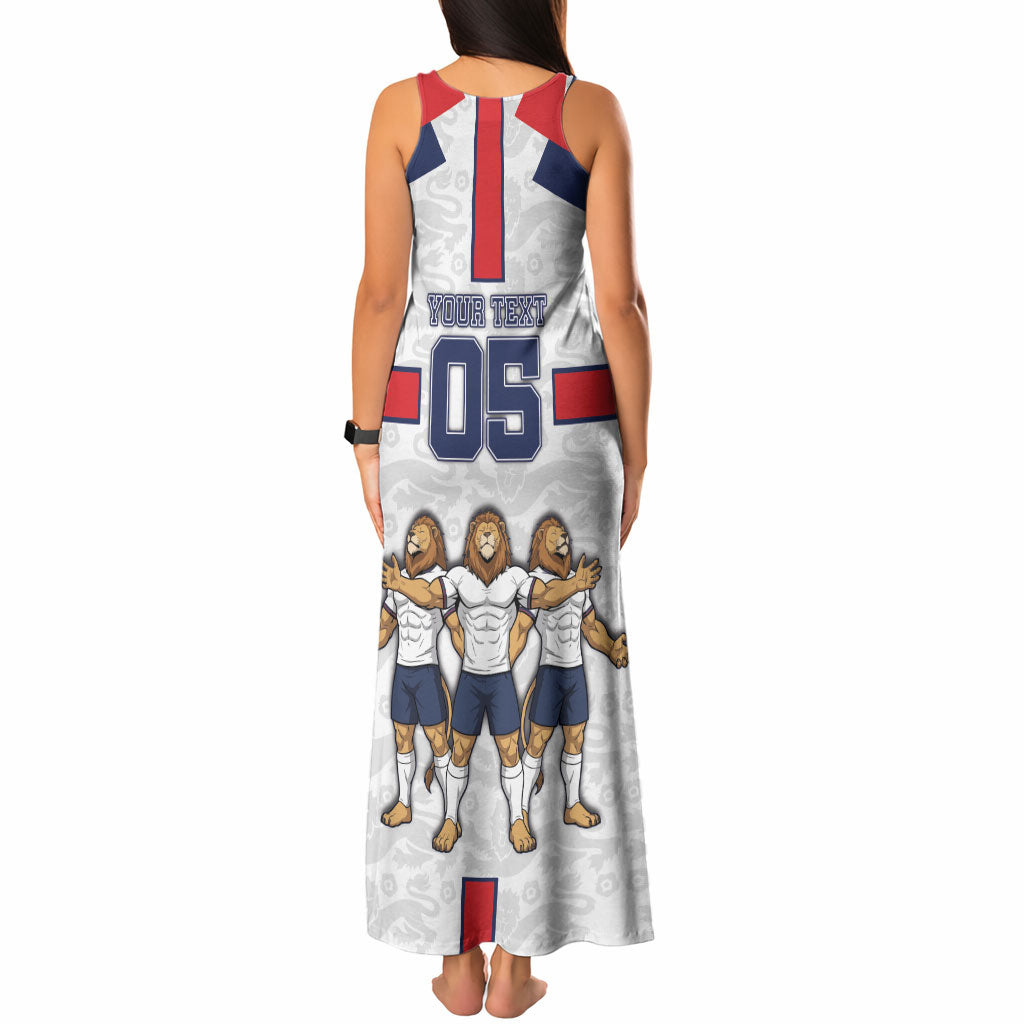 Custom England Football Tank Maxi Dress Three Lions Trophy St George Cross DT05 - Polynesian Pride