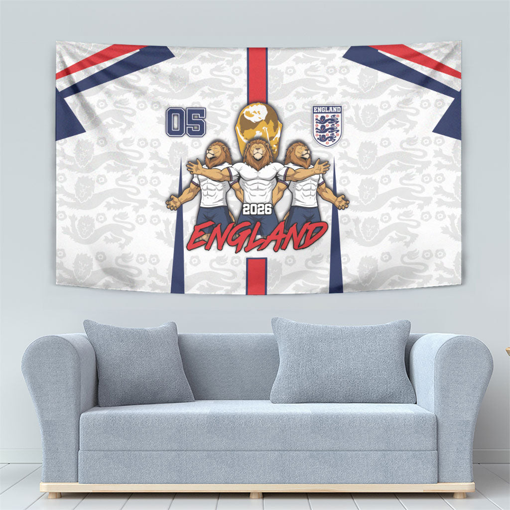 Custom England Football Tapestry Three Lions Trophy St George Cross DT05 - Polynesian Pride