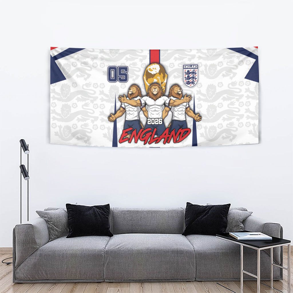 Custom England Football Tapestry Three Lions Trophy St George Cross DT05 - Polynesian Pride