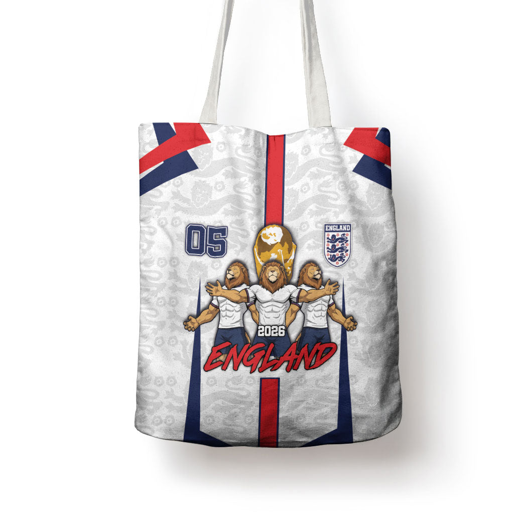 Custom England Football Tote Bag Three Lions Trophy St George Cross DT05 - Polynesian Pride