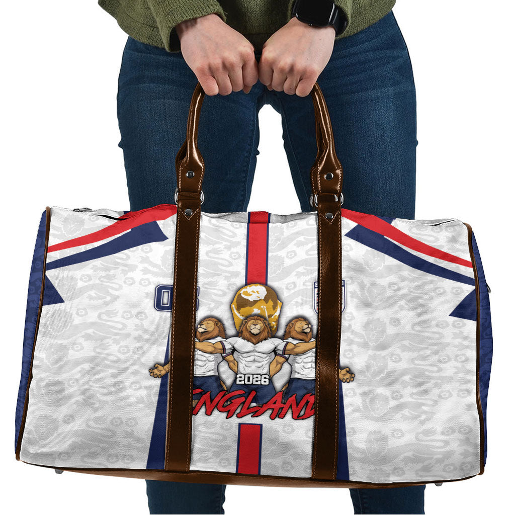 Custom England Football Travel Bag Three Lions Trophy St George Cross DT05 White - Polynesian Pride