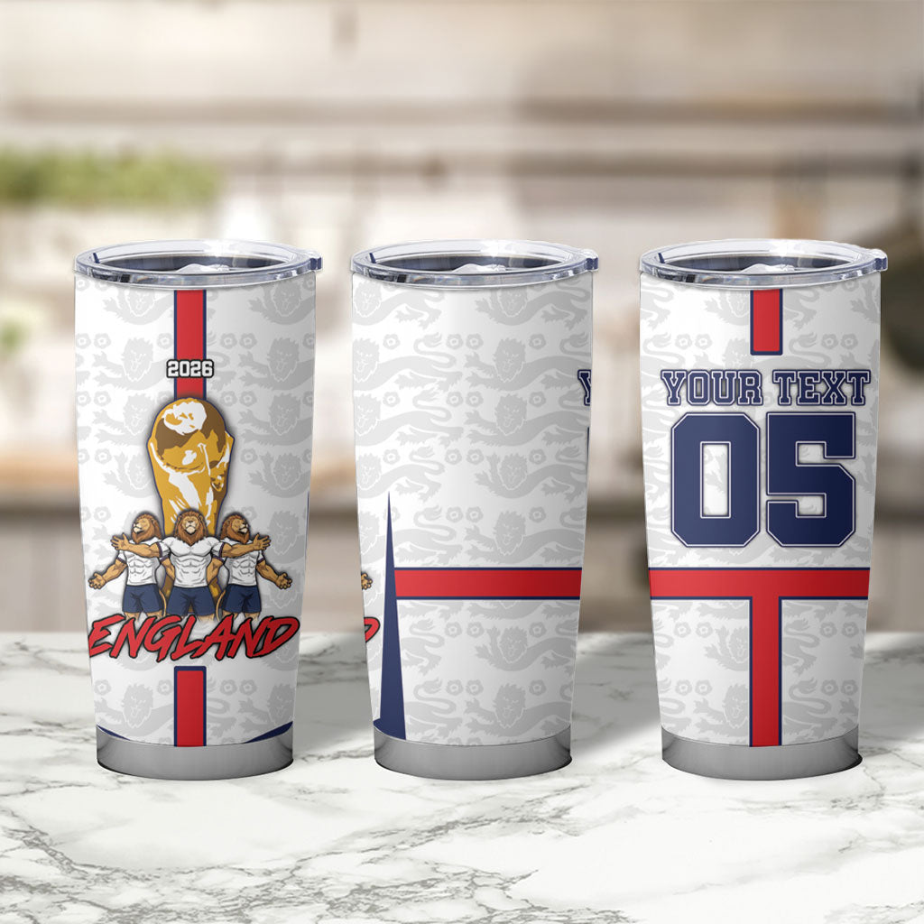 Custom England Football Tumbler Cup Three Lions Trophy St George Cross