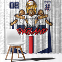 Custom England Football Window Curtain Three Lions Trophy St George Cross DT05 - Polynesian Pride