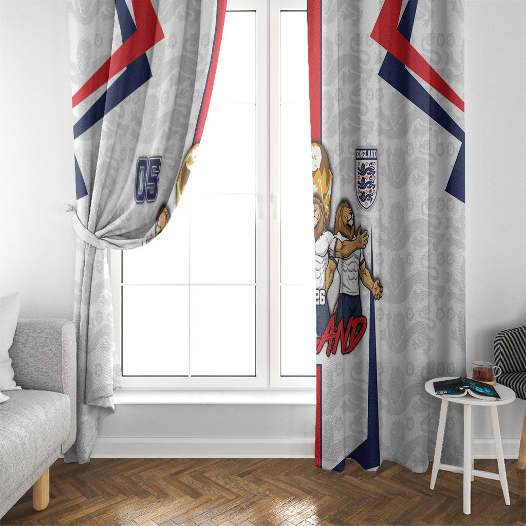 Custom England Football Window Curtain Three Lions Trophy St George Cross DT05 - Polynesian Pride
