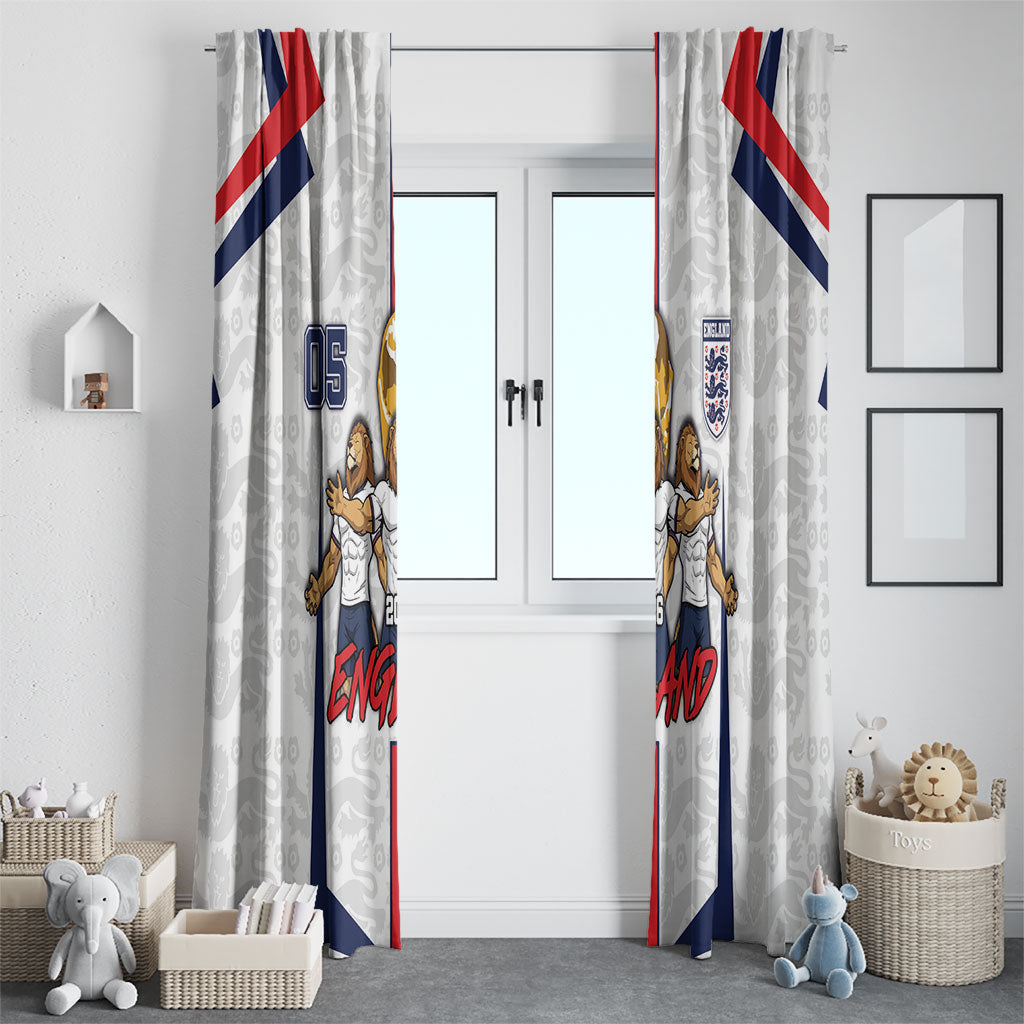 Custom England Football Window Curtain Three Lions Trophy St George Cross DT05 - Polynesian Pride