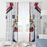 Custom England Football Window Curtain Three Lions Trophy St George Cross DT05 - Polynesian Pride