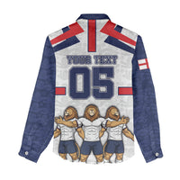 Custom England Football Women Casual Shirt Three Lions Trophy St George Cross DT05 - Polynesian Pride