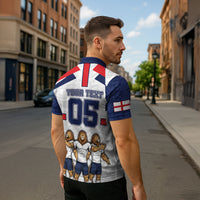 Custom England Football Zipper Polo Shirt Three Lions Trophy St George Cross DT05 - Polynesian Pride