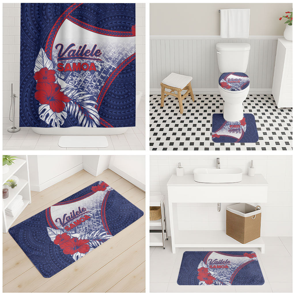 Vailele Samoa Village Bathroom Set Map Polynesian Tribal Hibiscus Floral DT05 - Polynesian Pride