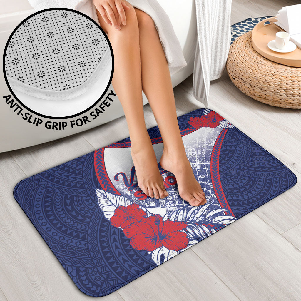Vailele Samoa Village Bathroom Set Map Polynesian Tribal Hibiscus Floral DT05 - Polynesian Pride
