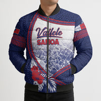 Personalised Vailele Samoa Village Bomber Puffer Jacket Map Polynesian Tribal Hibiscus Floral DT05 - Polynesian Pride