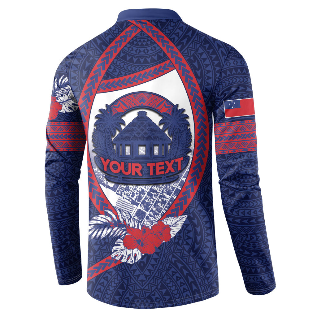 Personalised Vailele Samoa Village Button Sweatshirt Map Polynesian Tribal Hibiscus Floral DT05 - Polynesian Pride