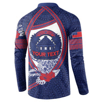 Personalised Vailele Samoa Village Button Sweatshirt Map Polynesian Tribal Hibiscus Floral DT05 - Polynesian Pride