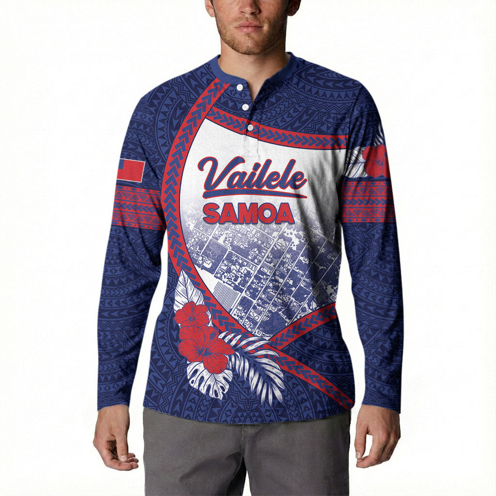 Personalised Vailele Samoa Village Button Sweatshirt Map Polynesian Tribal Hibiscus Floral DT05 - Polynesian Pride