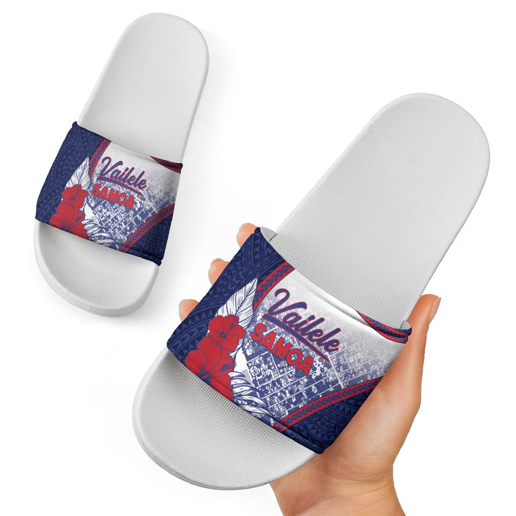 Vailele Samoa Village Slide Sandals Map Polynesian Tribal Hibiscus Floral DT05 - Polynesian Pride