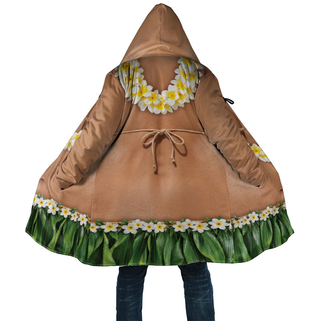 Hawaii Bikini Hula Costume Cloak Coconut Bra Plumeria Flower Lei Grass Skirt DT05 Unisex Beige - Polynesian Pride