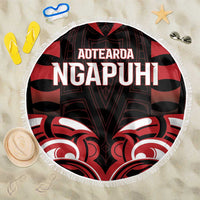 Aotearoa Ngapuhi Beach Blanket Maori Pattern New Zealand DT05 One Size 150cm Red - Polynesian Pride