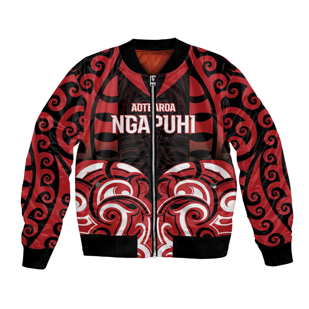 Custom Aotearoa Ngapuhi Bomber Jacket Maori Pattern New Zealand - Polynesian Pride