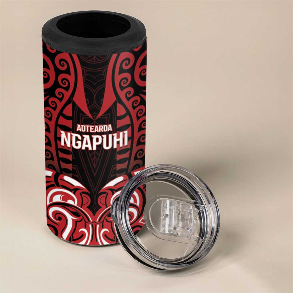 Custom Aotearoa Ngapuhi 4 in 1 Can Cooler Tumbler Maori Pattern New Zealand DT05 - Polynesian Pride