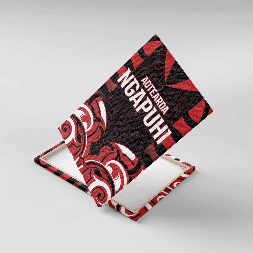 Aotearoa Ngapuhi Canvas Wall Art Maori Pattern New Zealand DT05 With Frame Red - Polynesian Pride
