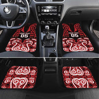 Aotearoa Ngapuhi Car Mats Maori Pattern New Zealand DT05 Set 4pcs Red - Polynesian Pride