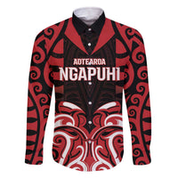 Custom Aotearoa Ngapuhi Family Matching Off The Shoulder Long Sleeve Dress and Hawaiian Shirt Maori Pattern New Zealand - Polynesian Pride