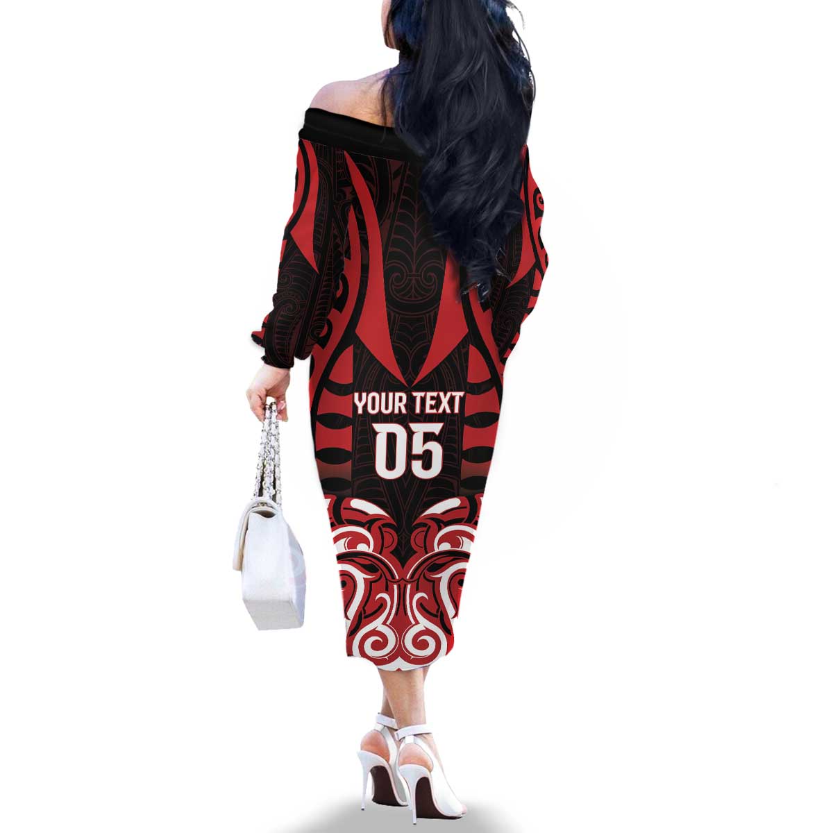 Custom Aotearoa Ngapuhi Family Matching Off The Shoulder Long Sleeve Dress and Hawaiian Shirt Maori Pattern New Zealand - Polynesian Pride