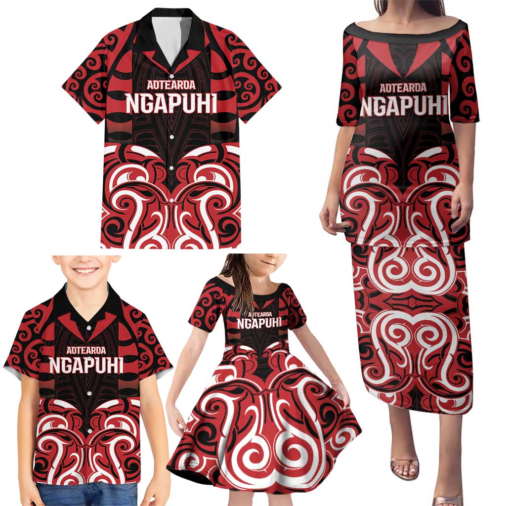 Custom Aotearoa Ngapuhi Family Matching Puletasi and Hawaiian Shirt Maori Pattern New Zealand DT05 - Polynesian Pride