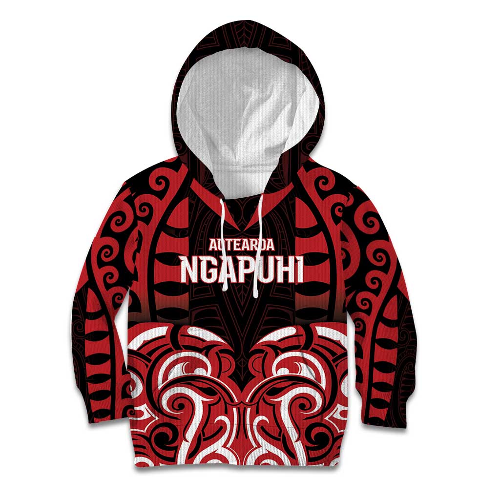 Custom Aotearoa Ngapuhi Kid Hoodie Maori Pattern New Zealand - Polynesian Pride