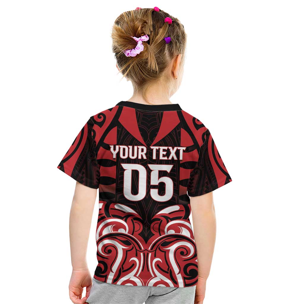 Custom Aotearoa Ngapuhi Kid T Shirt Maori Pattern New Zealand - Polynesian Pride