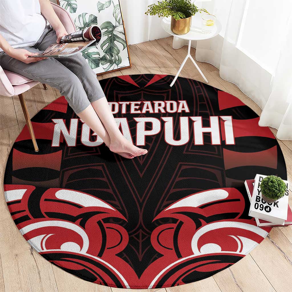 Aotearoa Ngapuhi Round Carpet Maori Pattern New Zealand - Polynesian Pride