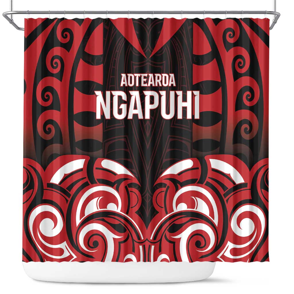 Aotearoa Ngapuhi Shower Curtain Maori Pattern New Zealand - Polynesian Pride