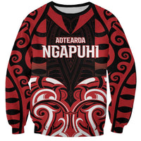 Custom Aotearoa Ngapuhi Sweatshirt Maori Pattern New Zealand DT05 Unisex Red - Polynesian Pride
