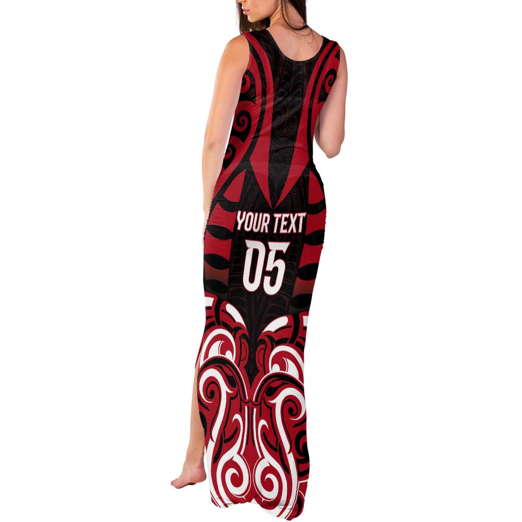 Custom Aotearoa Ngapuhi Tank Maxi Dress Maori Pattern New Zealand - Polynesian Pride