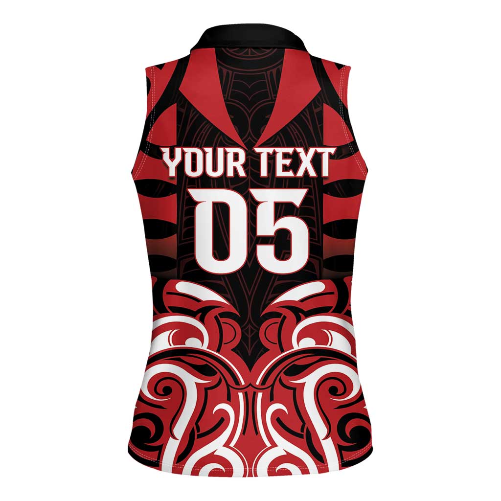 Custom Aotearoa Ngapuhi Women Sleeveless Polo Shirt Maori Pattern New Zealand - Polynesian Pride