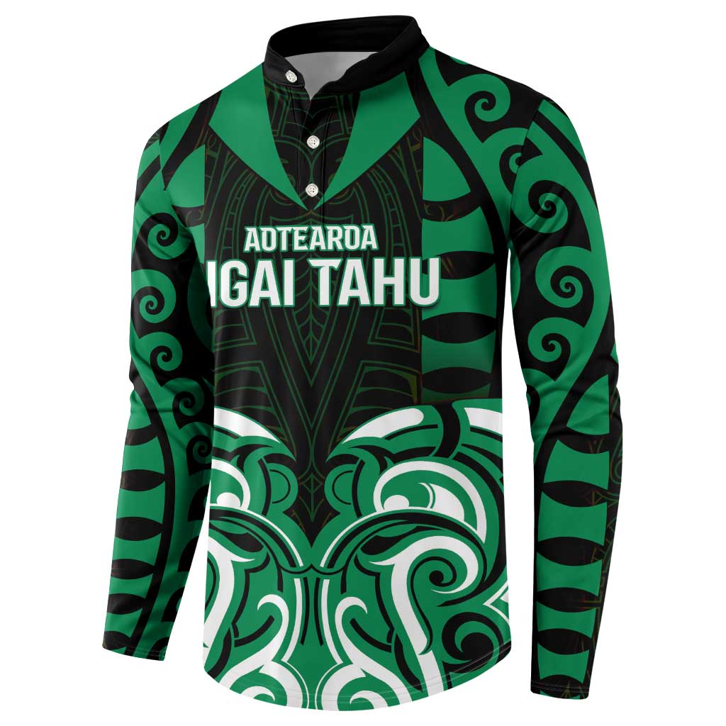 Custom Aotearoa Ngai Tahu Button Sweatshirt Maori Pattern New Zealand DT05 - Polynesian Pride