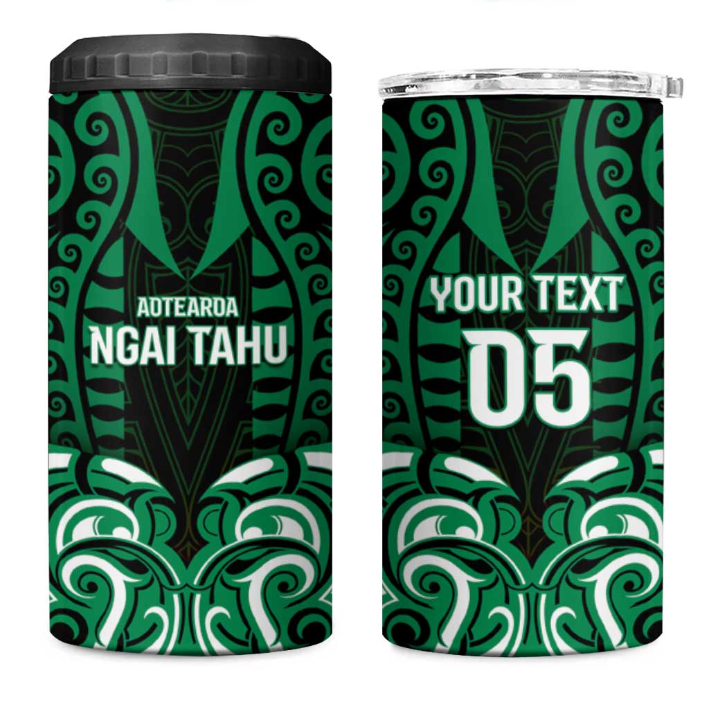 Custom Aotearoa Ngai Tahu 4 in 1 Can Cooler Tumbler Maori Pattern New Zealand DT05 One Size: 16 oz Green - Polynesian Pride