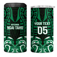 Custom Aotearoa Ngai Tahu 4 in 1 Can Cooler Tumbler Maori Pattern New Zealand DT05 One Size: 16 oz Green - Polynesian Pride